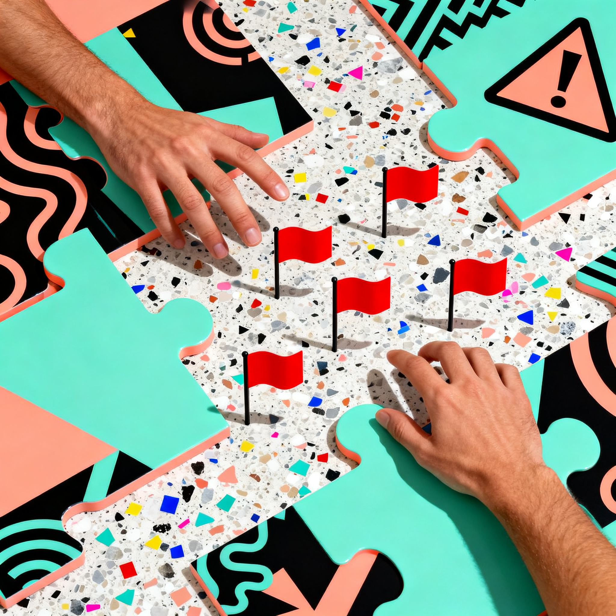 A figure navigating a maze with glowing paths representing strategic thinking and problem-solving. M...