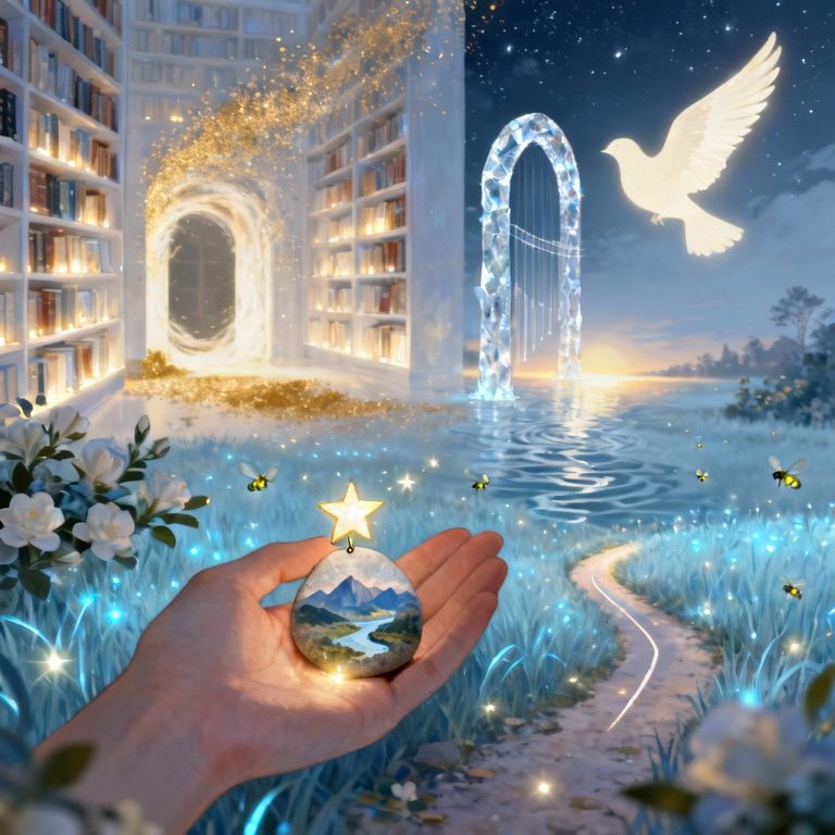 Journey Through Light: The Library of Dreams and the Garden of Self