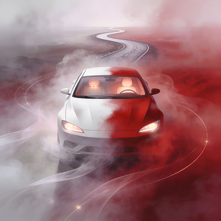 Red And White Car